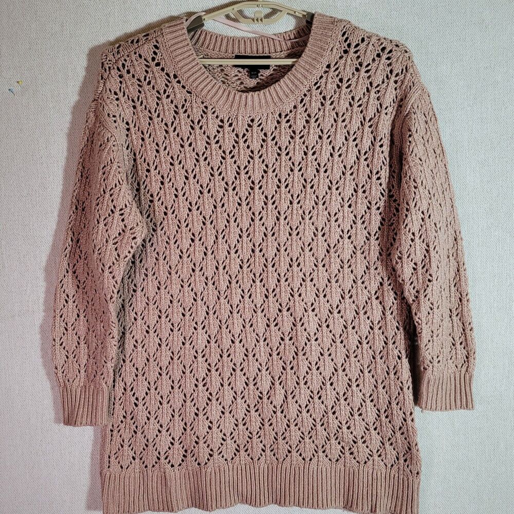 Lane Bryant Sweater Chunky Knit Crewneck Pullover Womens  18 / 20 Mauve Pink